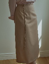 [Torisyang Made] Seasonless belted skirt _ Beige (120&#039;s Finest Merino wool blended)